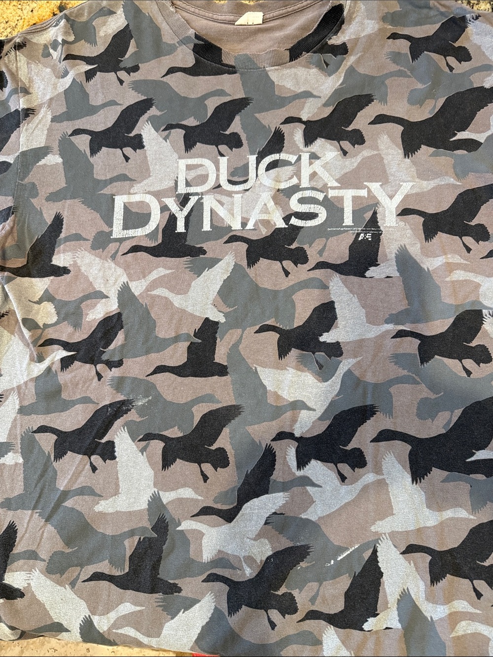Gilden A&E network Duck Dynasty  Men’s Camo Graphic tee "L" - Brown/Gray